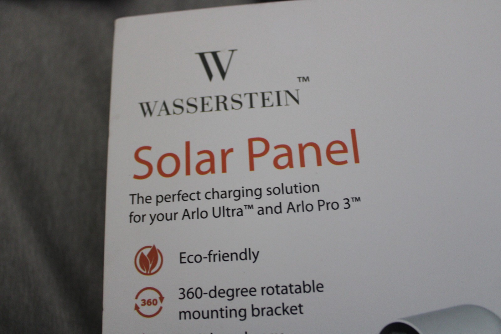 Wasserstein Solar Panel, 13ft Cable for Arlo Pro 3 and Arlo Ultra, 2-Pack, Black