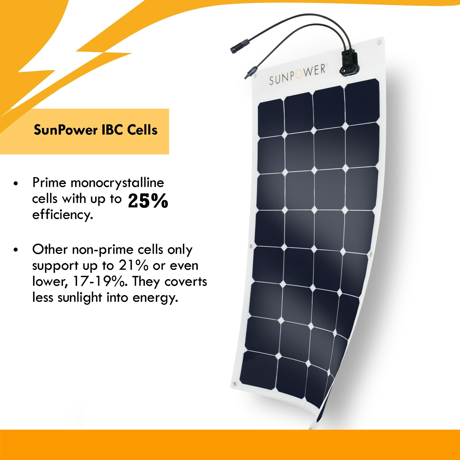 ***100W x8 = 800W Flexible Authentic SunPower Solar Panel for RV, and Camping***
