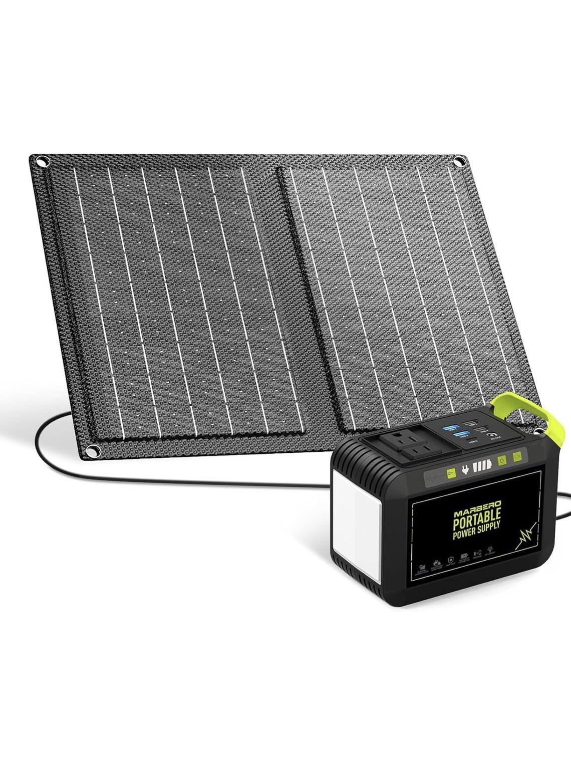 88.8Wh Solar Generator with 21W Solar Panel Included Portable Green Black