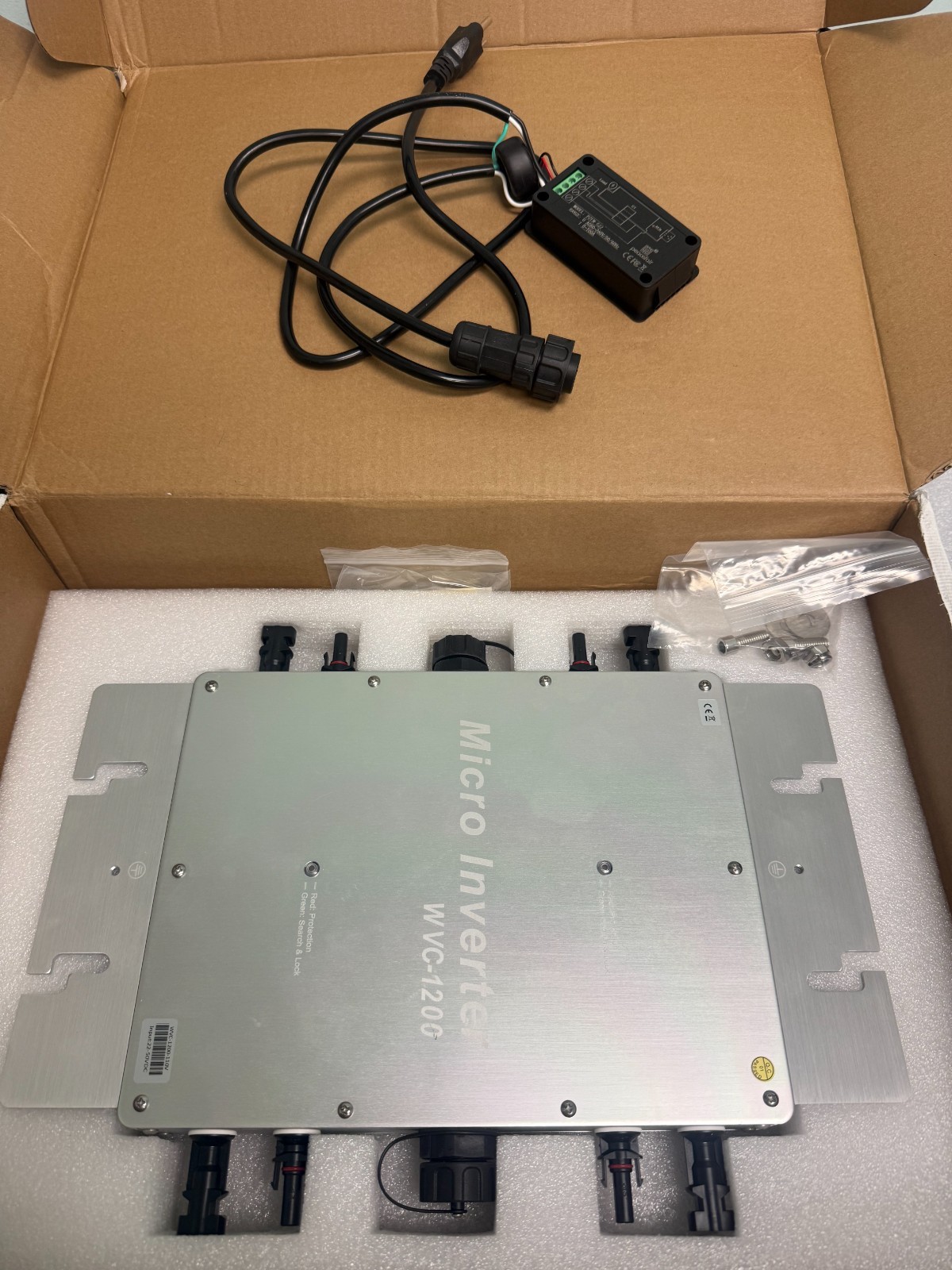 WVC-1200 Grid-Tie Microinverter Solar Panel Kit 110V Waterproof MC4