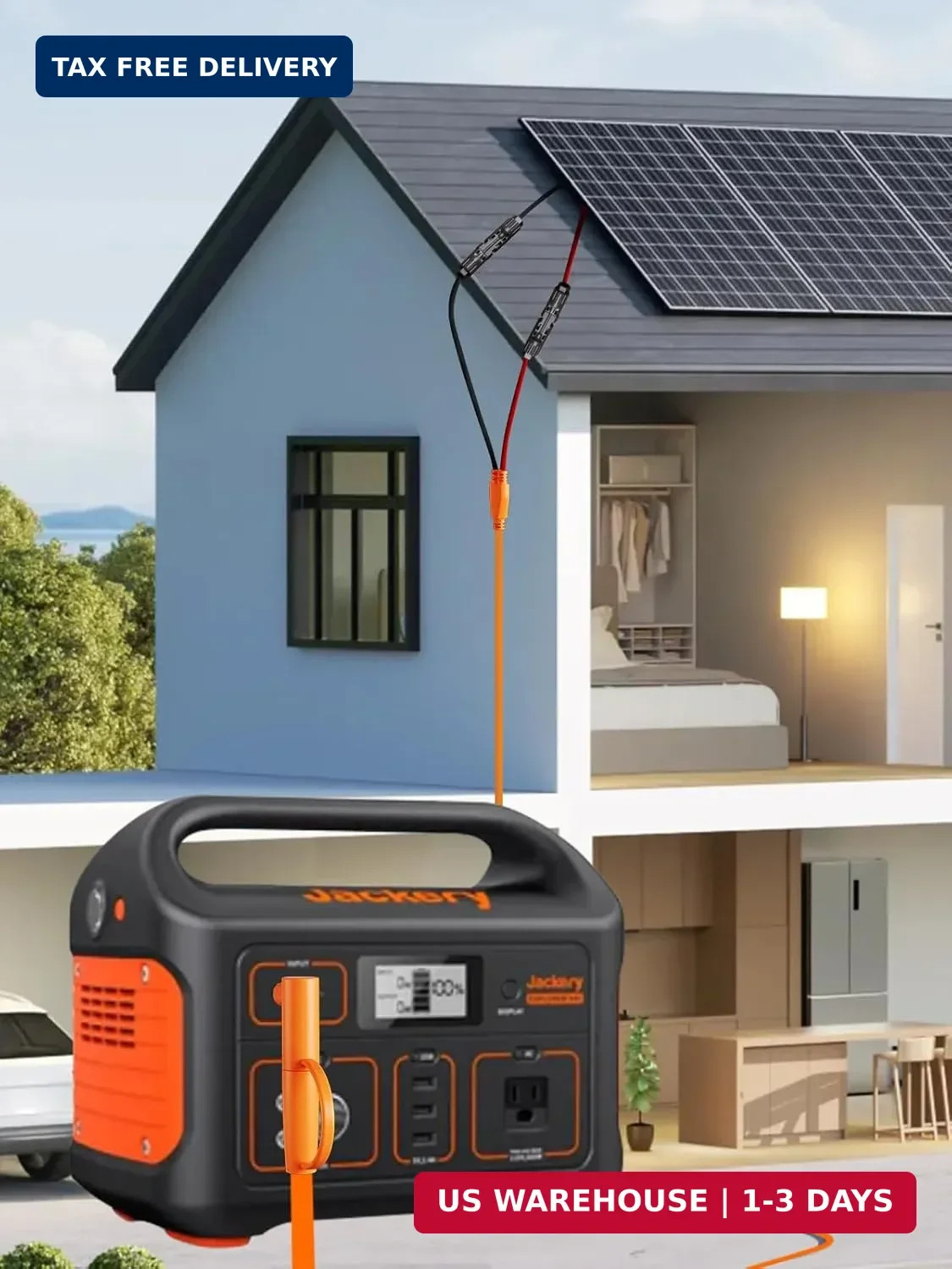 12AWG+14AWG Solar Extension Cable for Jackery | 16.4FT/5M,DC7909/DC8020 connecto