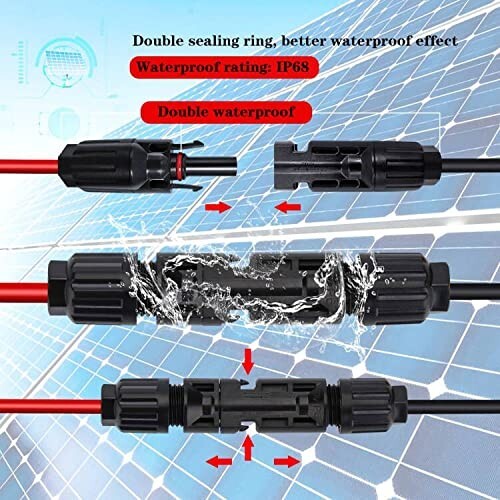 Solar Connector Y-Branch Parallel Adapter Cable Plug (M/FF, F/MM) Two Sets Pairs