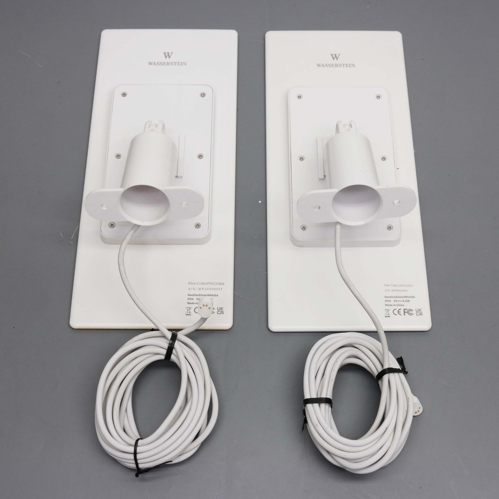 Wasserstein Solar Panel 2.5W for Google Nest Cam Battery 2-Pack White
