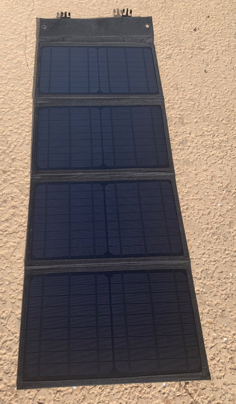 4Patriots 40-Watt Solar Panel – Portable Foldable 4 Panels, 5V Cable Included