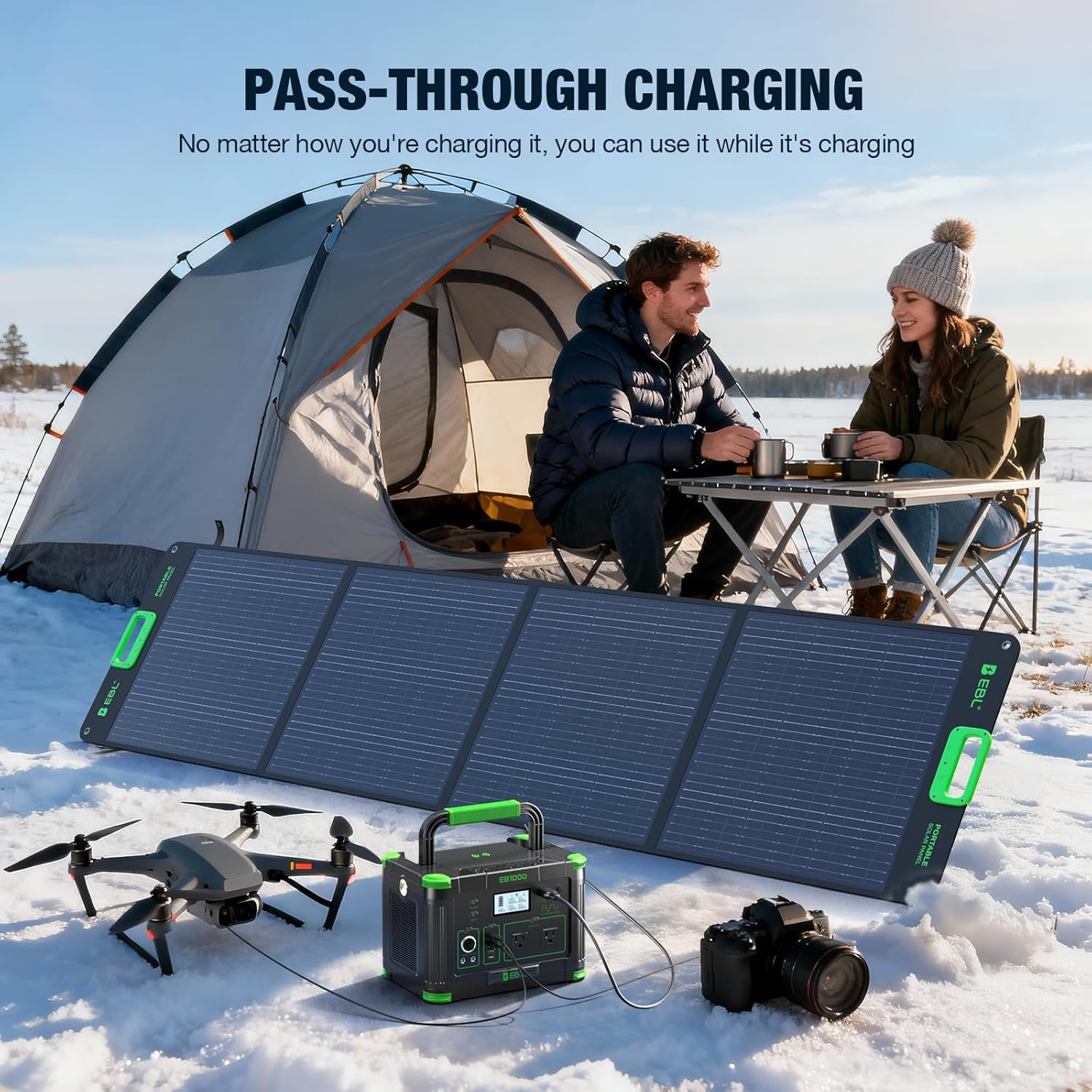 Portable Power Station 1000W Solar Generator 999Wh Fast Charging Backup Battery
