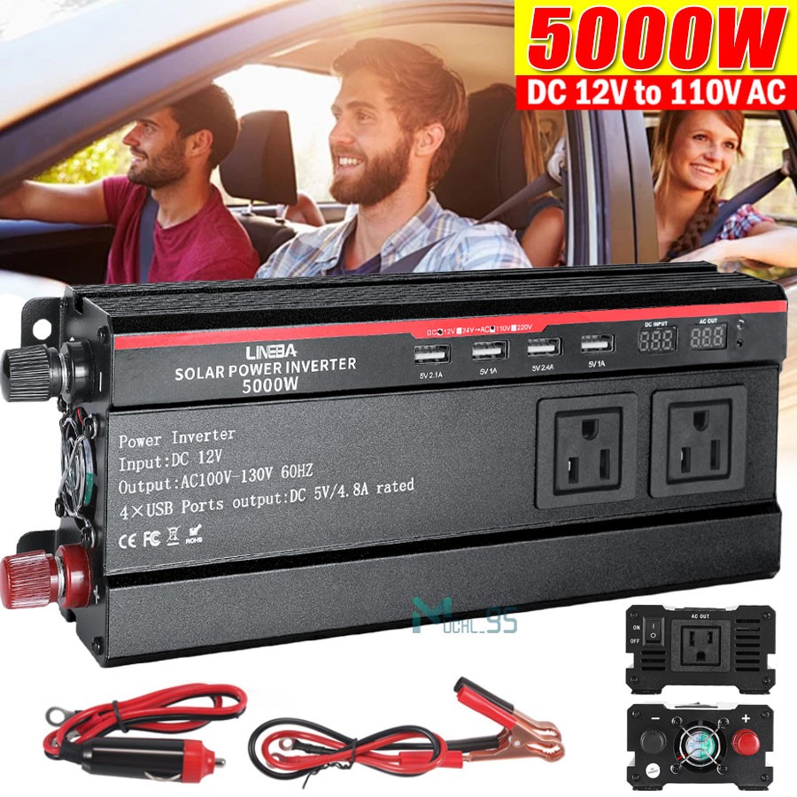 Full 200W Eco Solar Panel+5000W Power Generator Set 110V Home RV Off-Grid Set