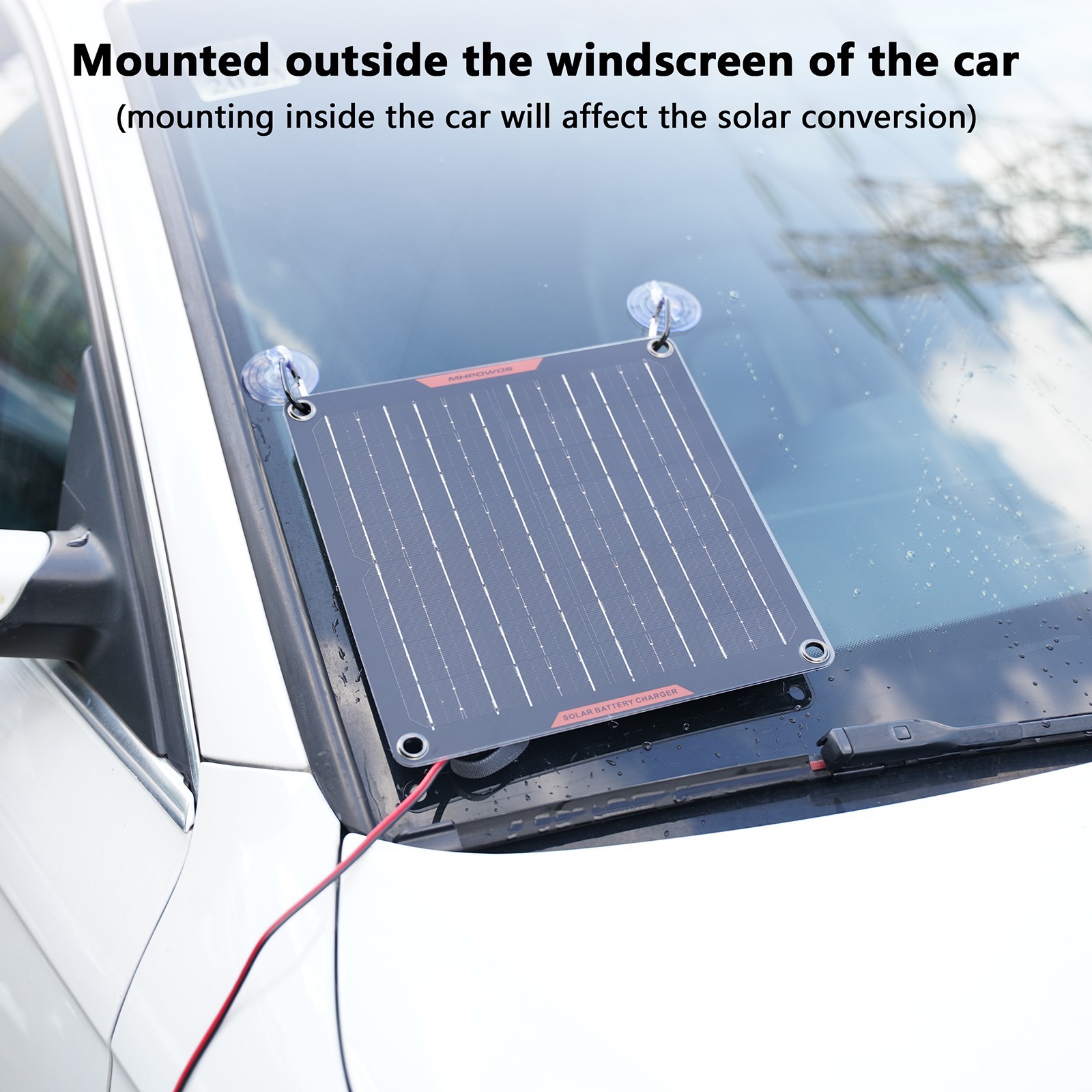 MHPOWOS 30W Solar Battery Charger 12V Solar Trickle Battery Charger Waterproof