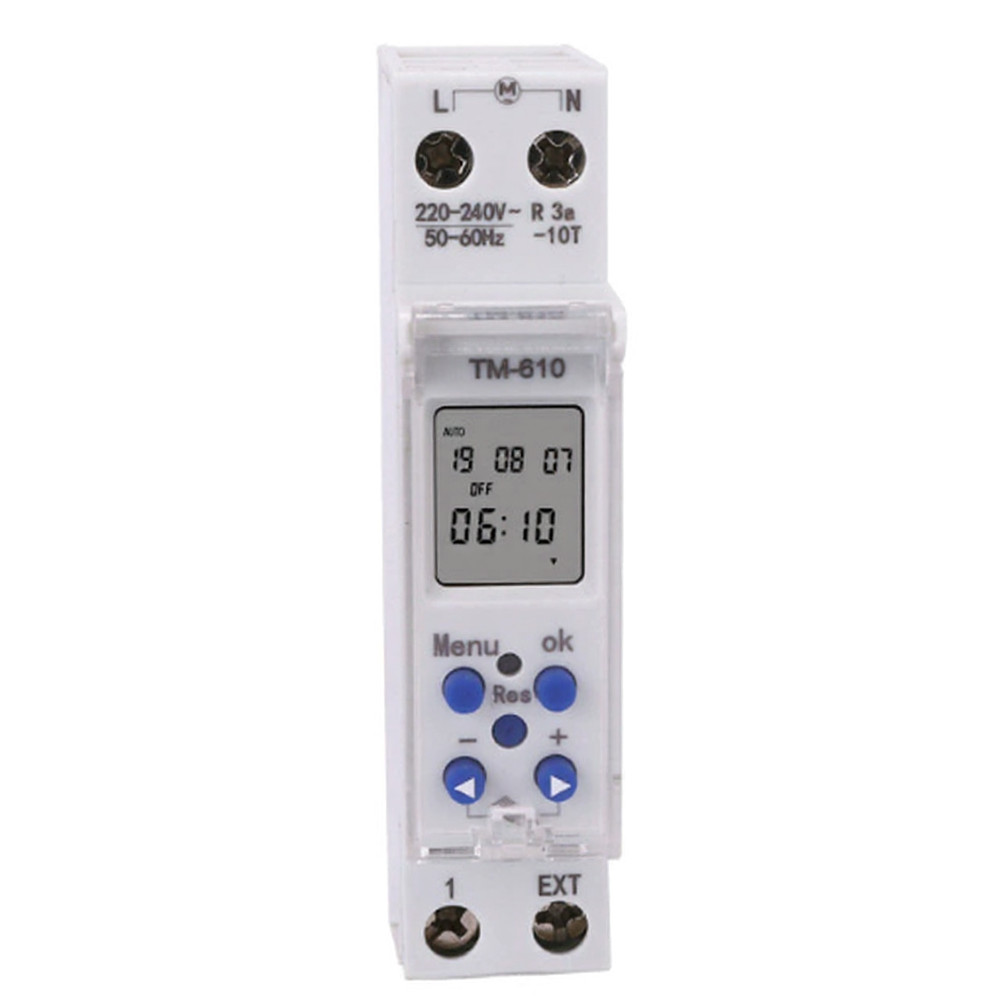 Programmable Switch DIN Rail Timer Clear Digital LCD Easy Installation