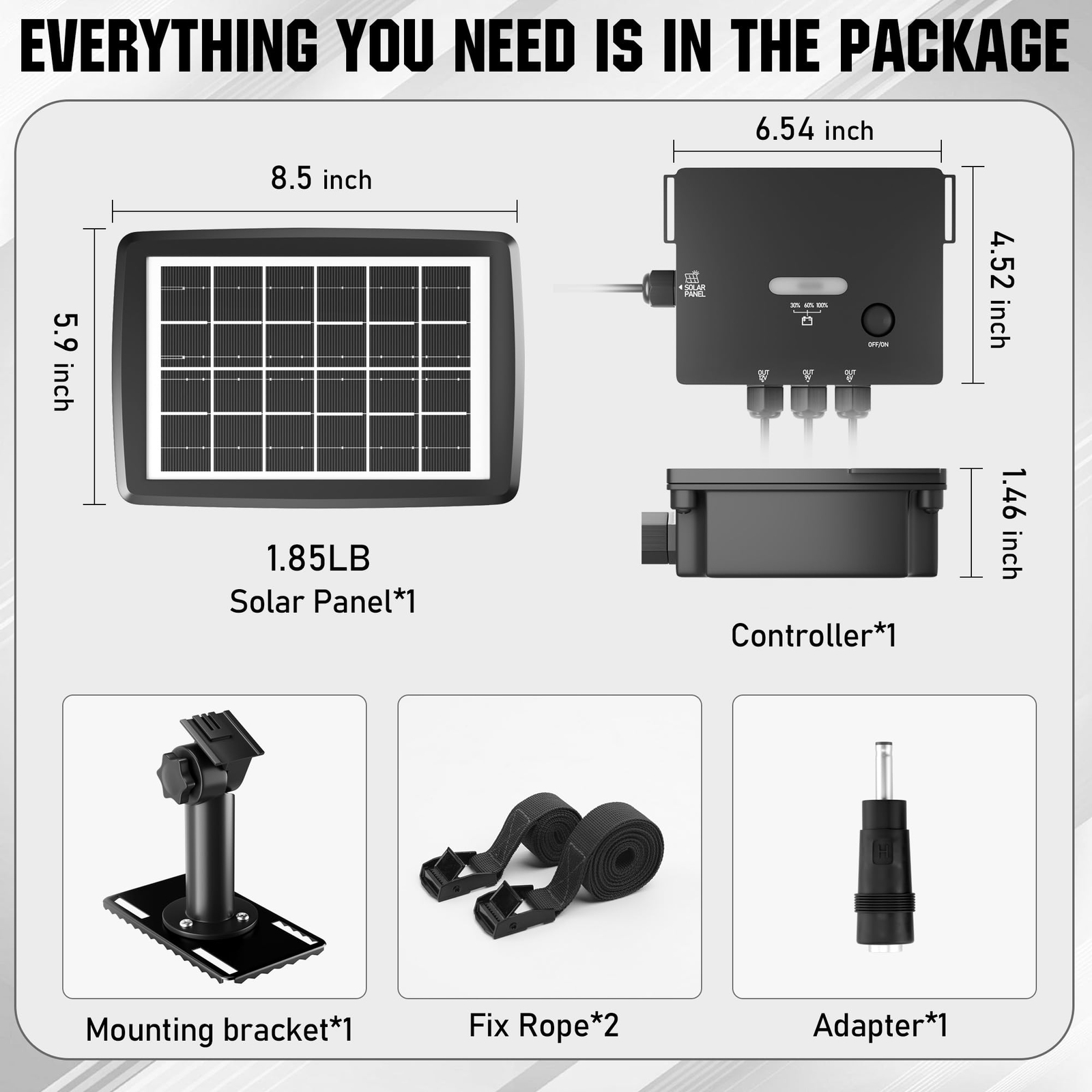 Solar Panel For Trail Camera Solar Battery Charger With Controller And Builtin 4