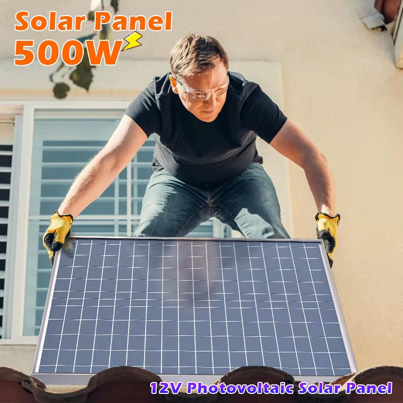 500W 1000W 12V Photovoltaic Solar Panel Power Bank Kit 100A Controller Solar Pla
