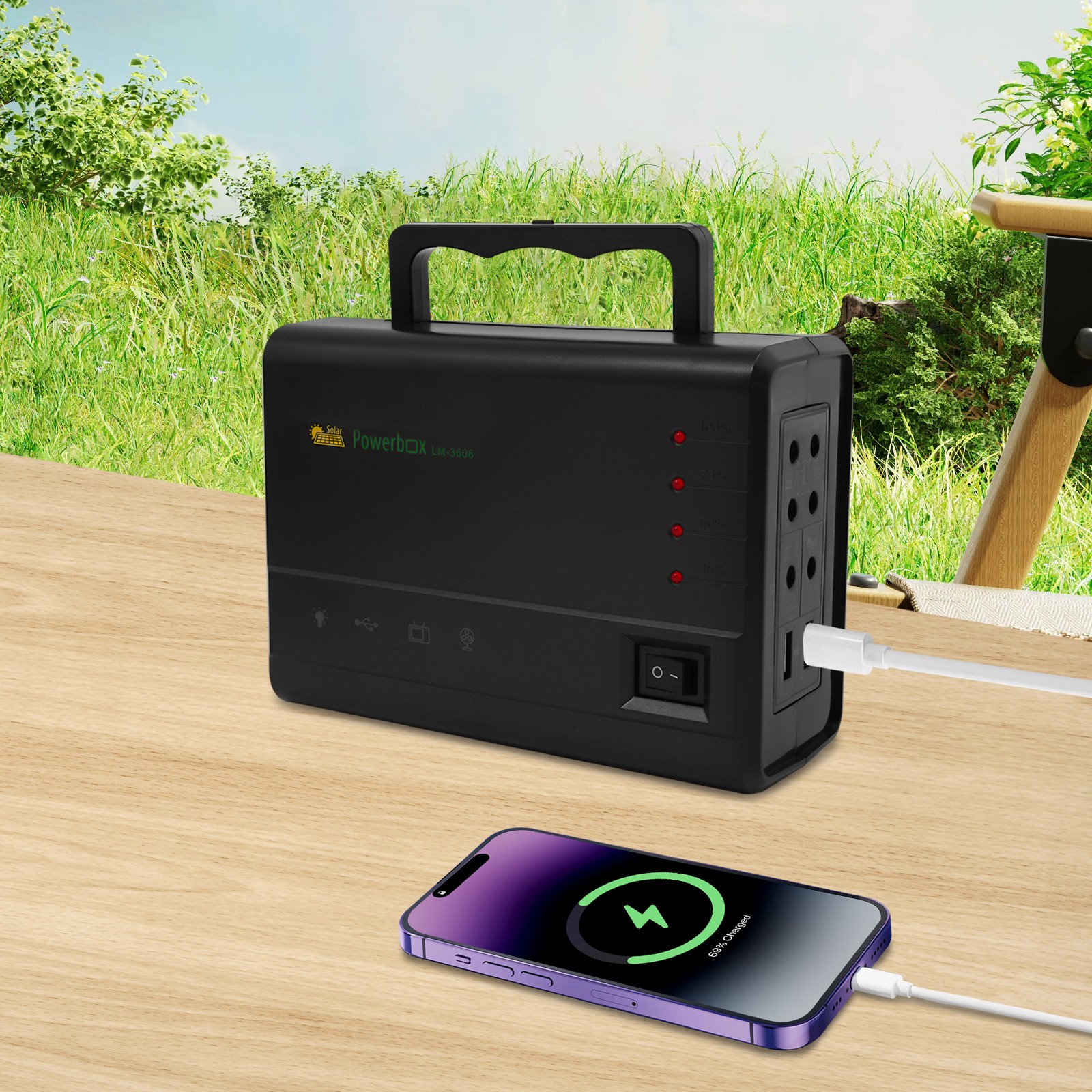 Portable Power Station with Solar Panel, Outdoor Generator Power Supply for Home
