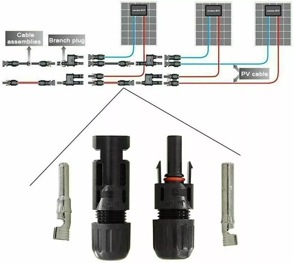 10/20/50/100/200 Pairs Male Female Solar Cable Connectors For DIY Solar Panel