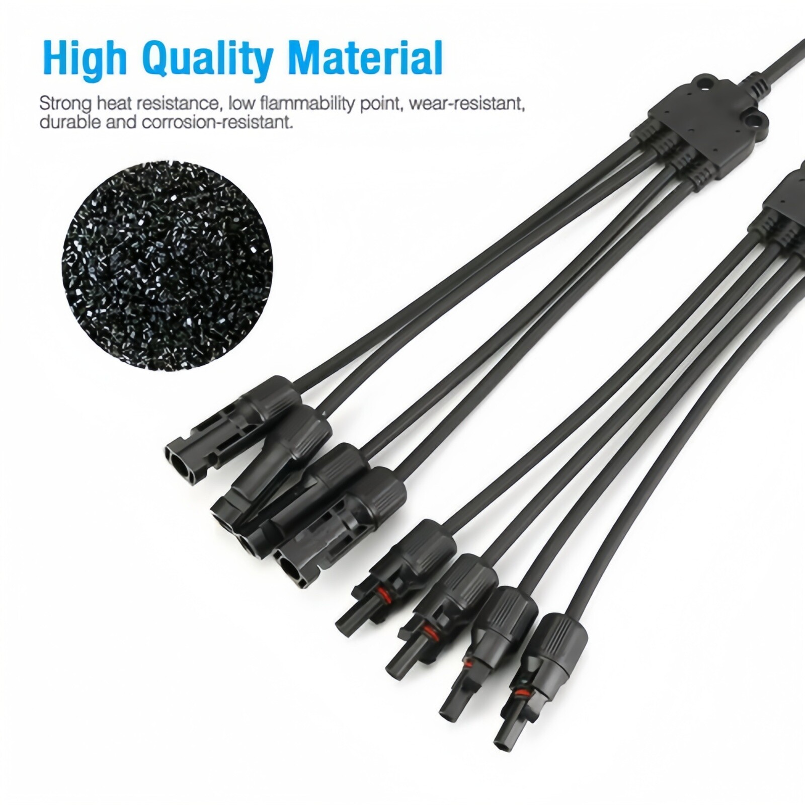 1Pair Solar Cable Splitter Waterproof 2Y/ 4Y Branch Solar Panel Cable Connector