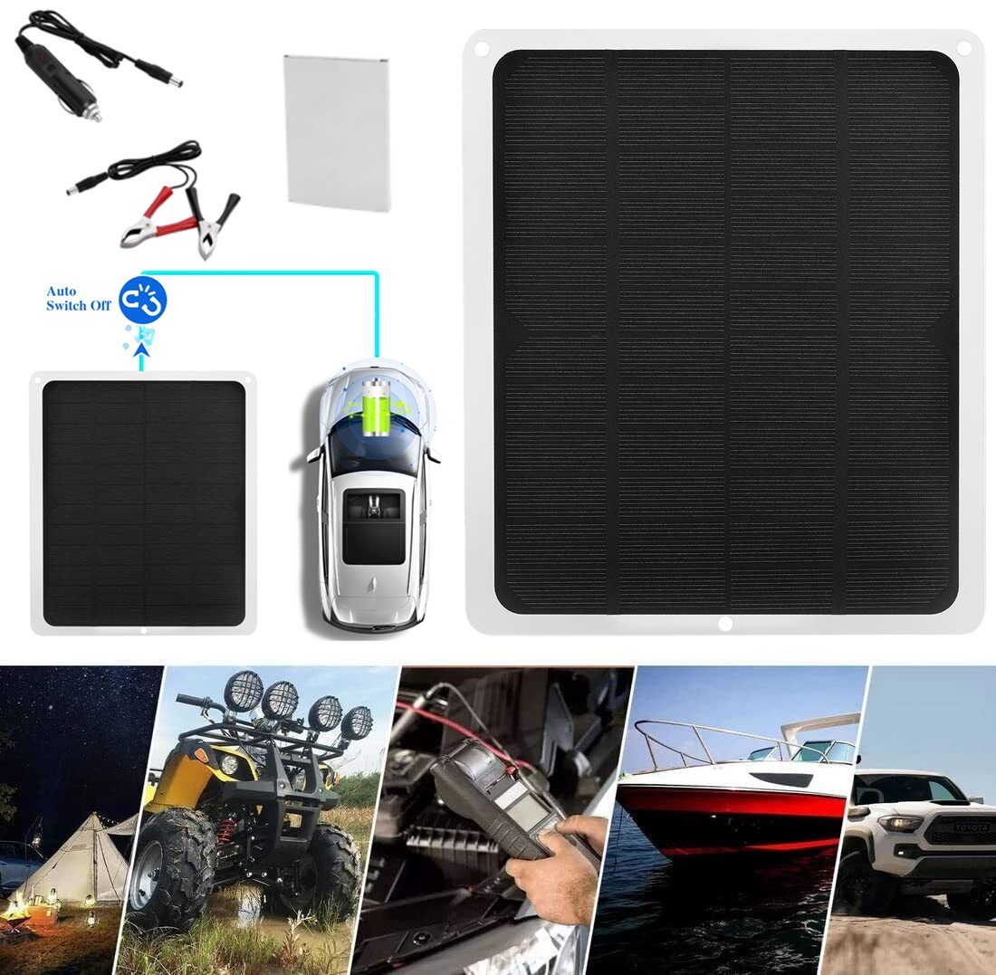 20W Solar Panel 12 Volt Trickle Battery Charger Kit For Car Van Caravan Boat
