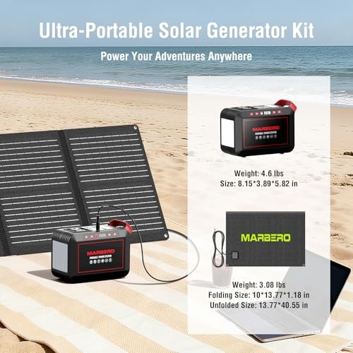 MARBERO 237Wh Solar Generator with Solar Panel 300W Pure