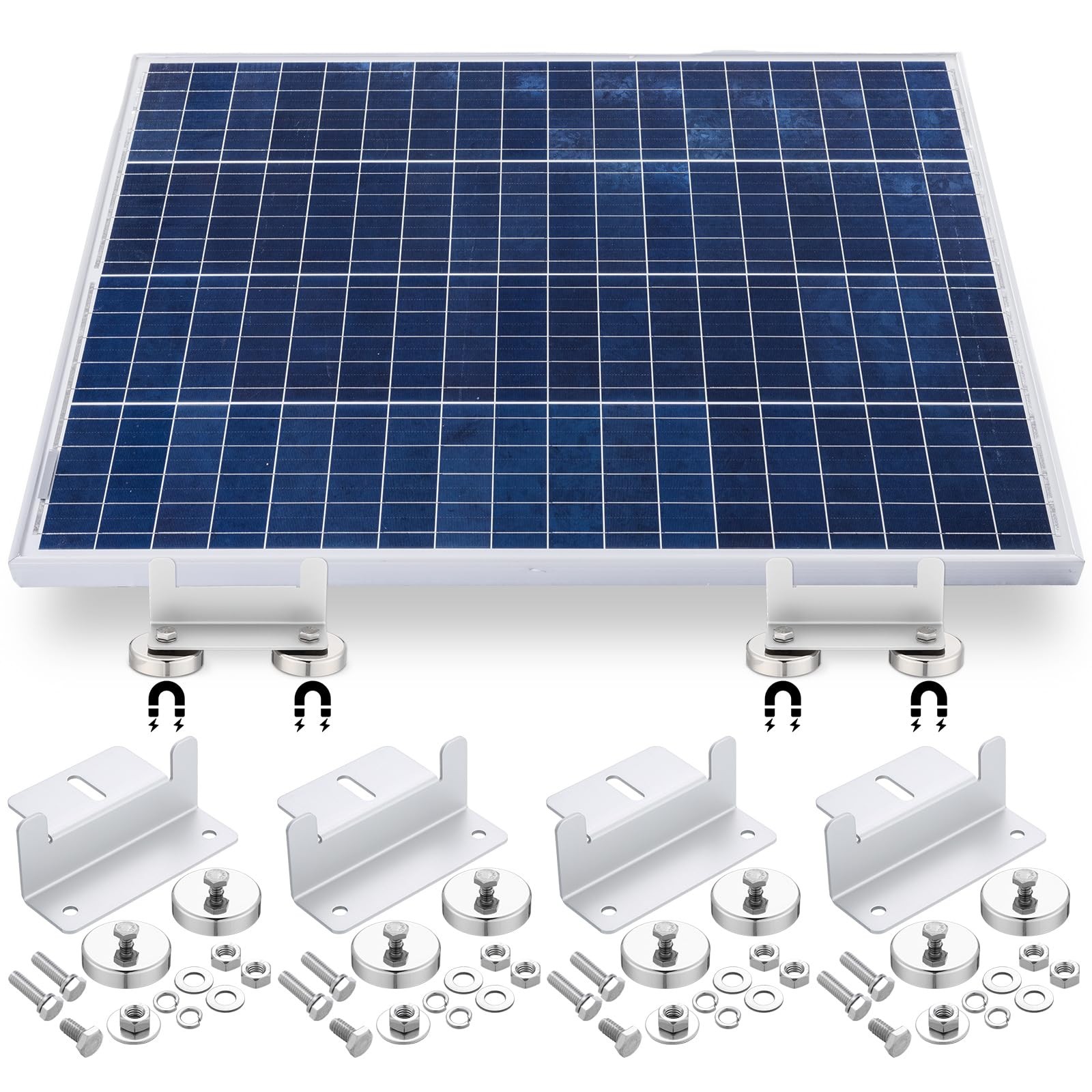 4 Pack 1200 Lbs No Drill Magnetic Solar Panel Mount Bracket Solar Panel Mount…