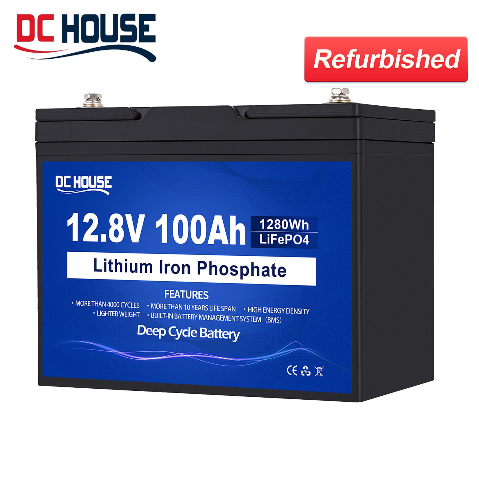 12V 100Ah LiFePO4 Lithium Battery BMS Deep Cycle for RV Marine(Slightly Used)