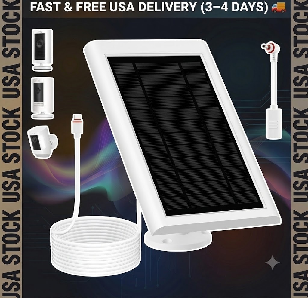 Solar Panel for Ring Camera(2nd Generation) Dustproof Waterproof 5W Solar Panel