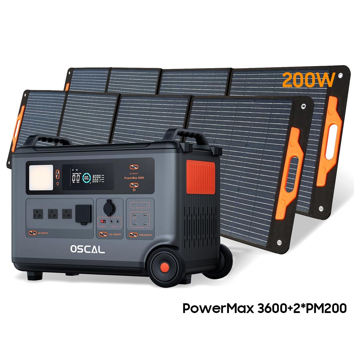 Blackview OSCAL PowerMax 3600W Portable Power Station with 2x 200W Solar Panel