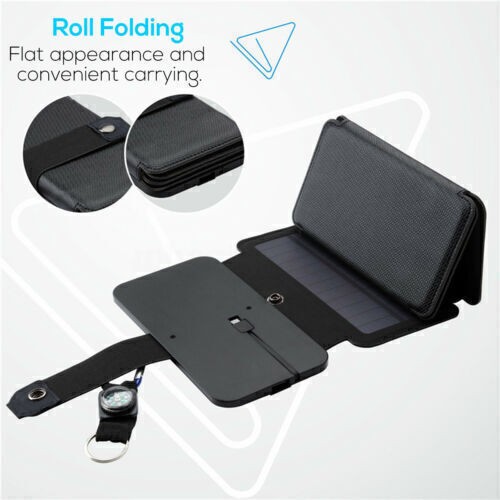 Solar Panel Folding PV Power Outdoor Camping Hiking USB Phone Charger Portable