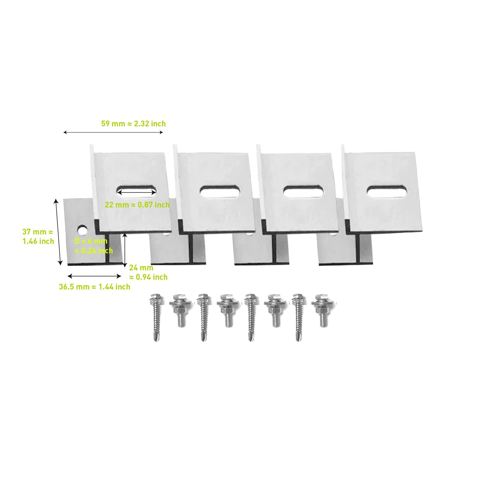 Newpowa Solar Panel Universal Flat Mount Z Small Bracket Kit Roof Aluminum