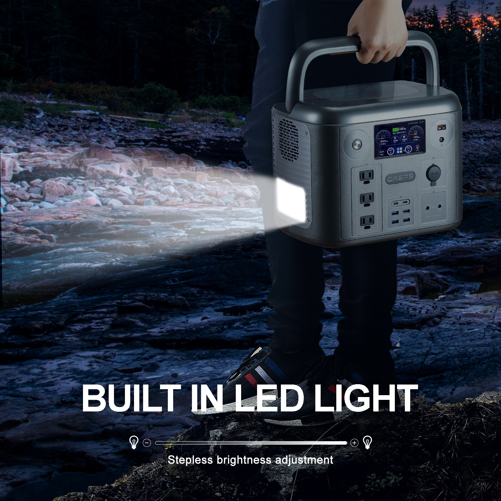 1280W Portable Power Station Generator Backup Battery Supply + 120W Solar Panel