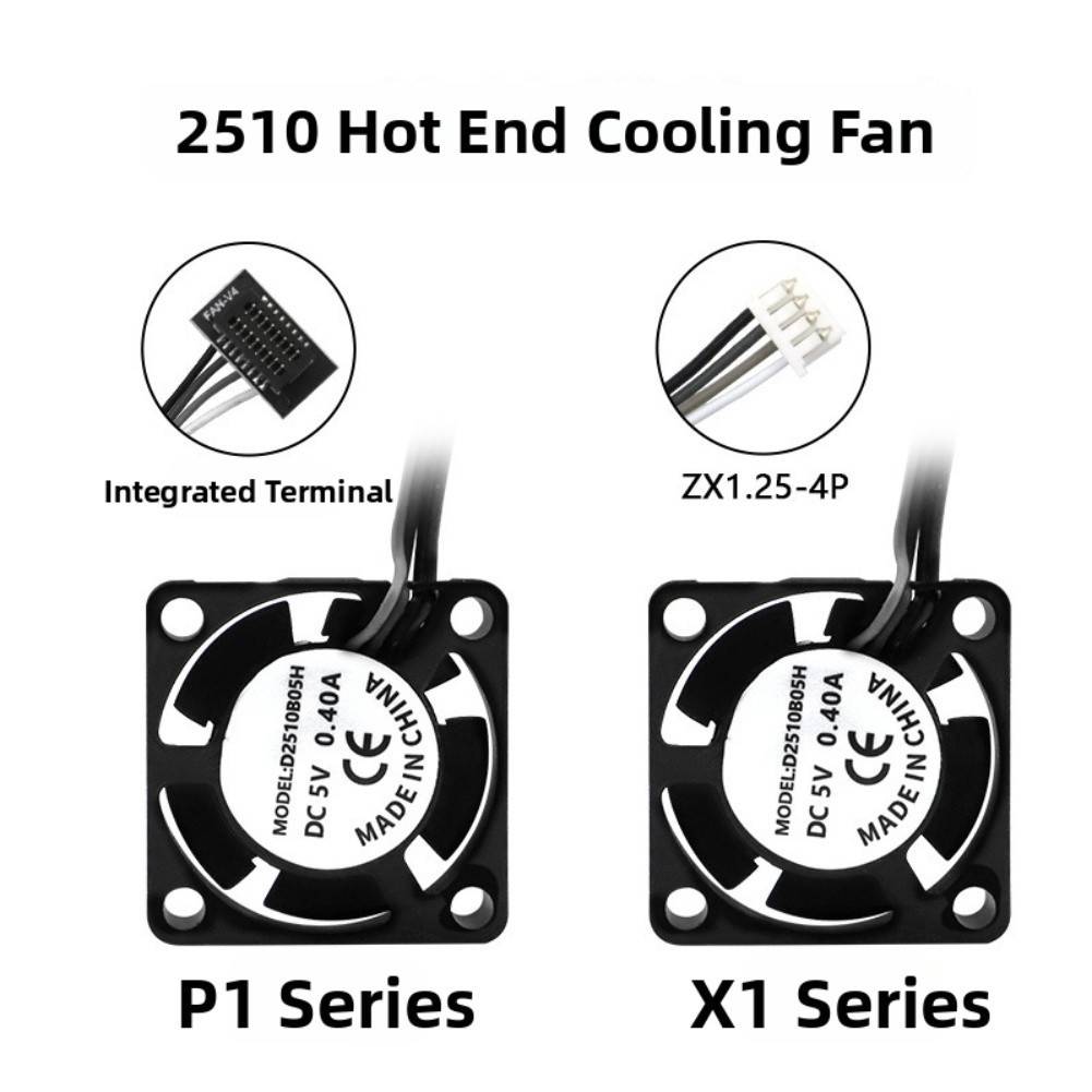 Hot End Cooling Fan 2510 for BAMBU Lab X1C P1S A1A1 forMINI 3D Printers