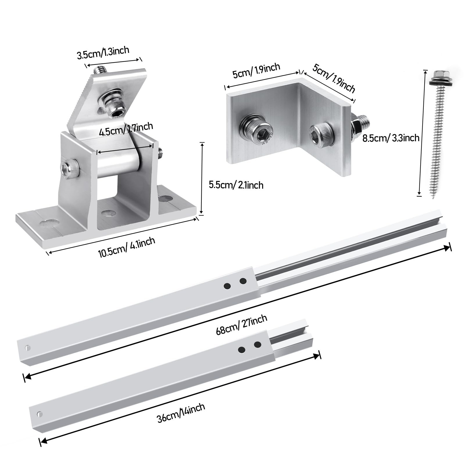 Adjustable Solar Panel Tilt Mount Brackets – Aluminum Alloy Mounting Brackets…