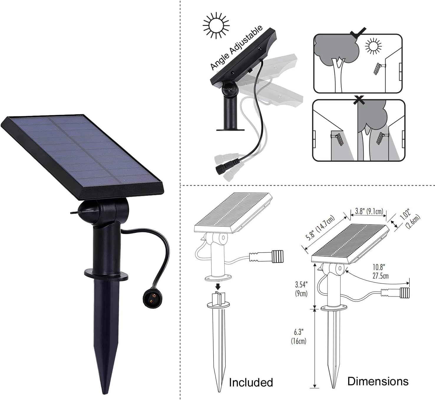 Replacement Solar Panel Ambience Pro Compatible ONLY W/ 1W Solar-Powered Outdoor