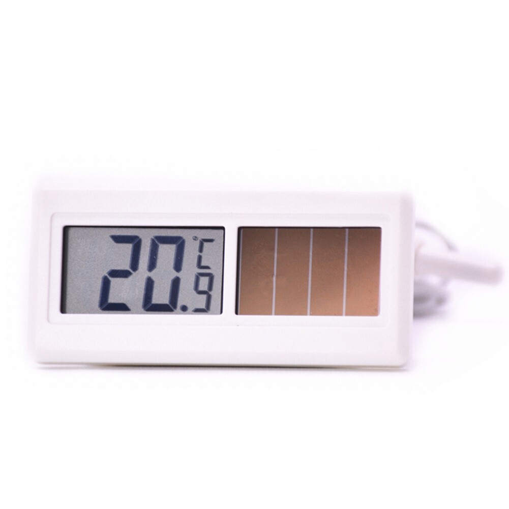 Solar Powered Temperature Monitor with Clear LCD Display and Long Cable