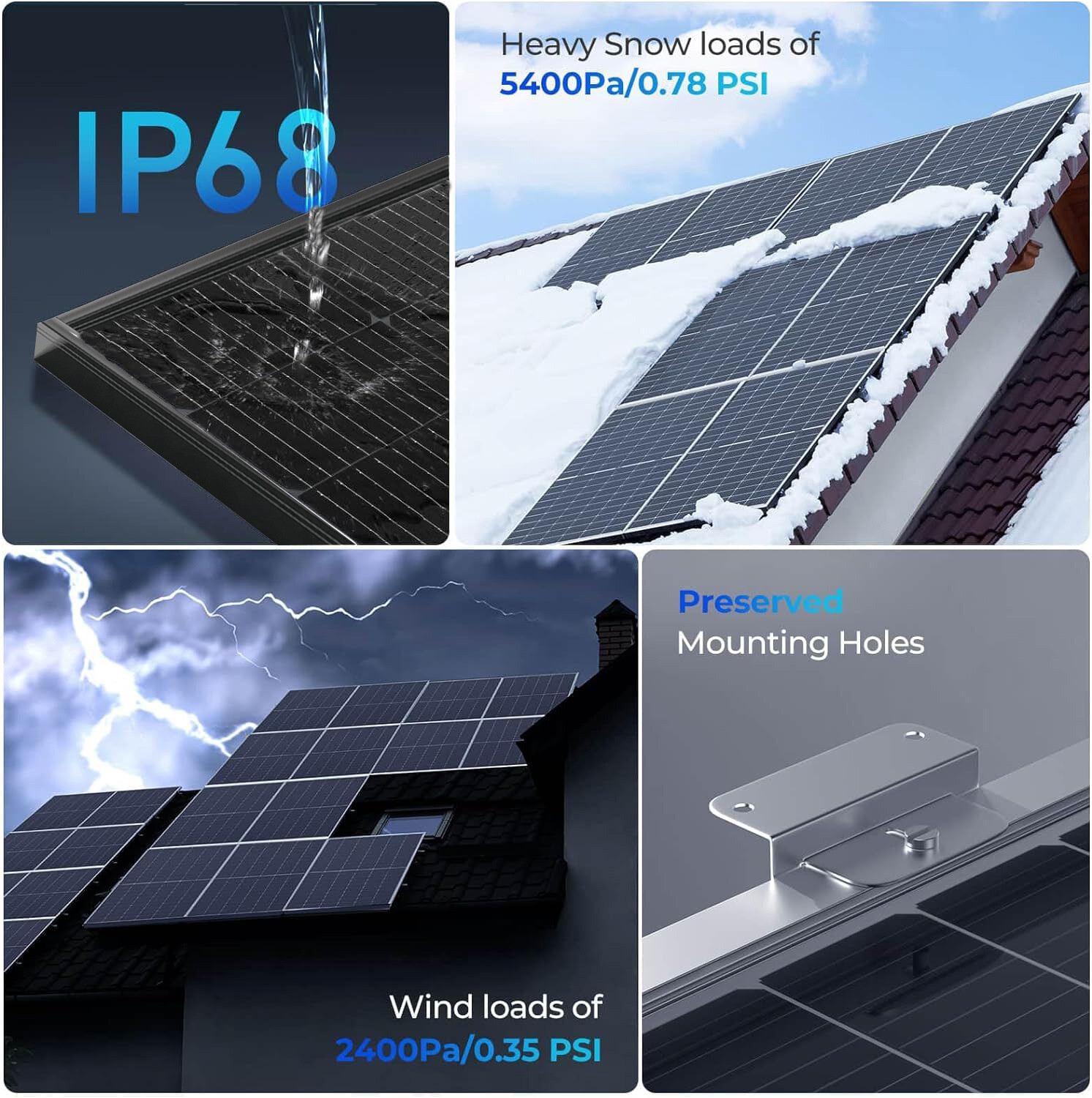 200W Monocrystalline Solar Panel 12V Off-Grid Battery Power RV Home Boat Camping