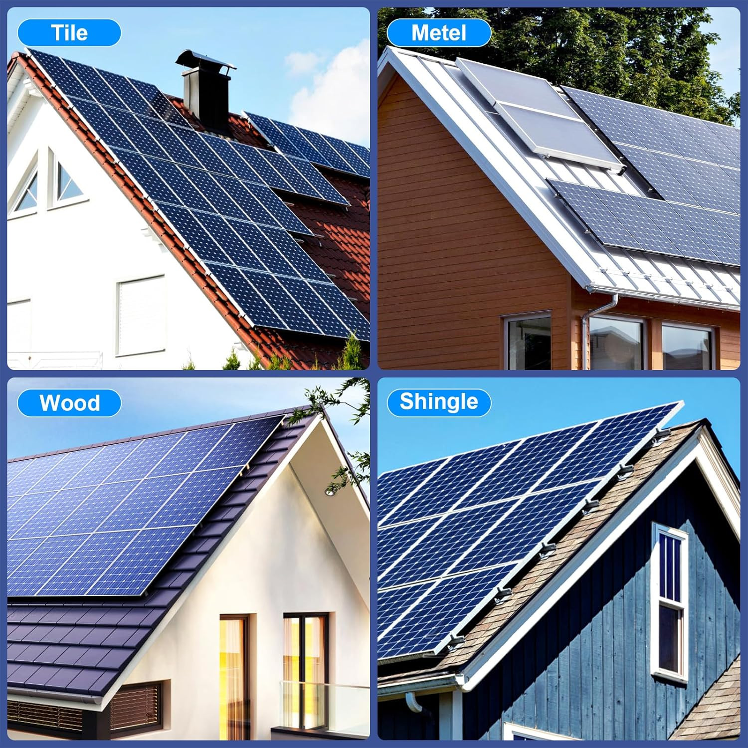 Solar Panel Mounting Bracket Kit, 10Pcs Upgraded Longer Stronger 6 Inch Rails So