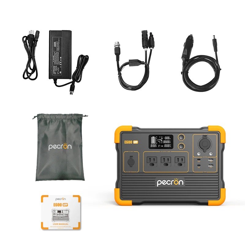 PECRON E600LFP 614Wh/1200W Portable Power Station with 200W Solar Panel off-Grid