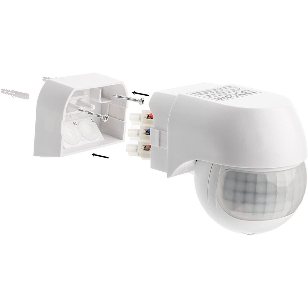 Motion Detector 12 M 180° 80 X 68 X 56mm AC 110V-220V For Indoor And Outdoor PVC