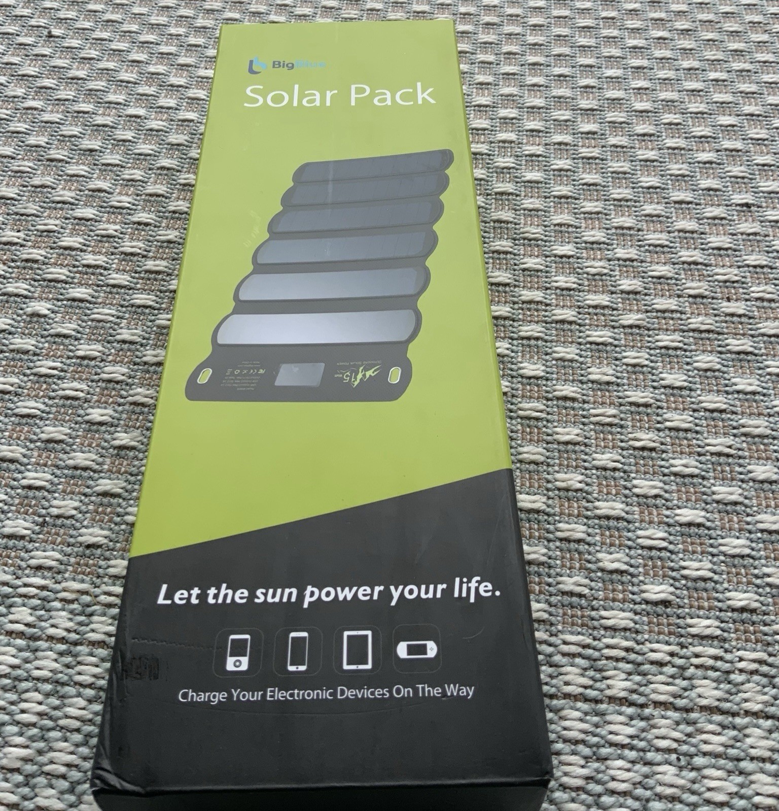 Big blue Solar Pack 15 Watt Folding Solar Panel Duel USB For Smart Devices New