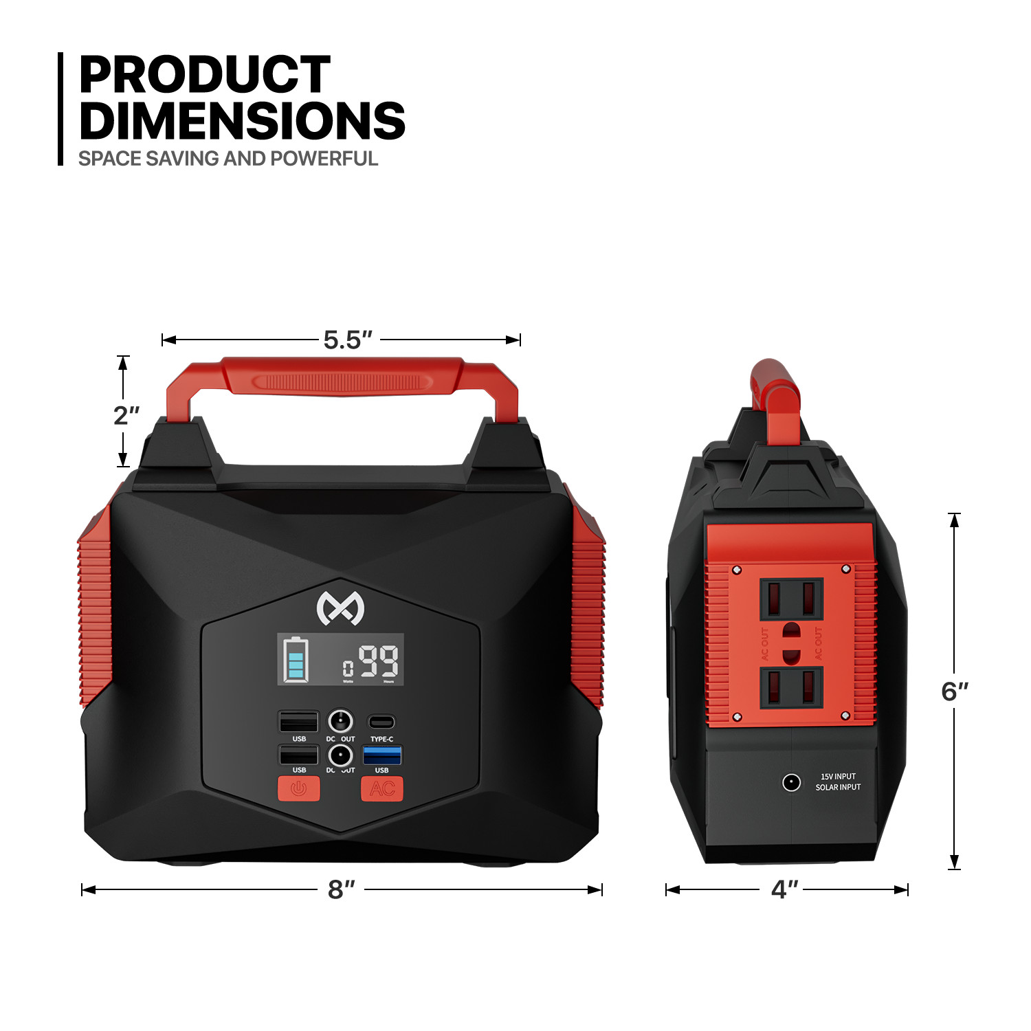 [PORTABLE POWER STATION+FOLDABLE SOLAR PANEL]Camping Solar Generator w/LED Light