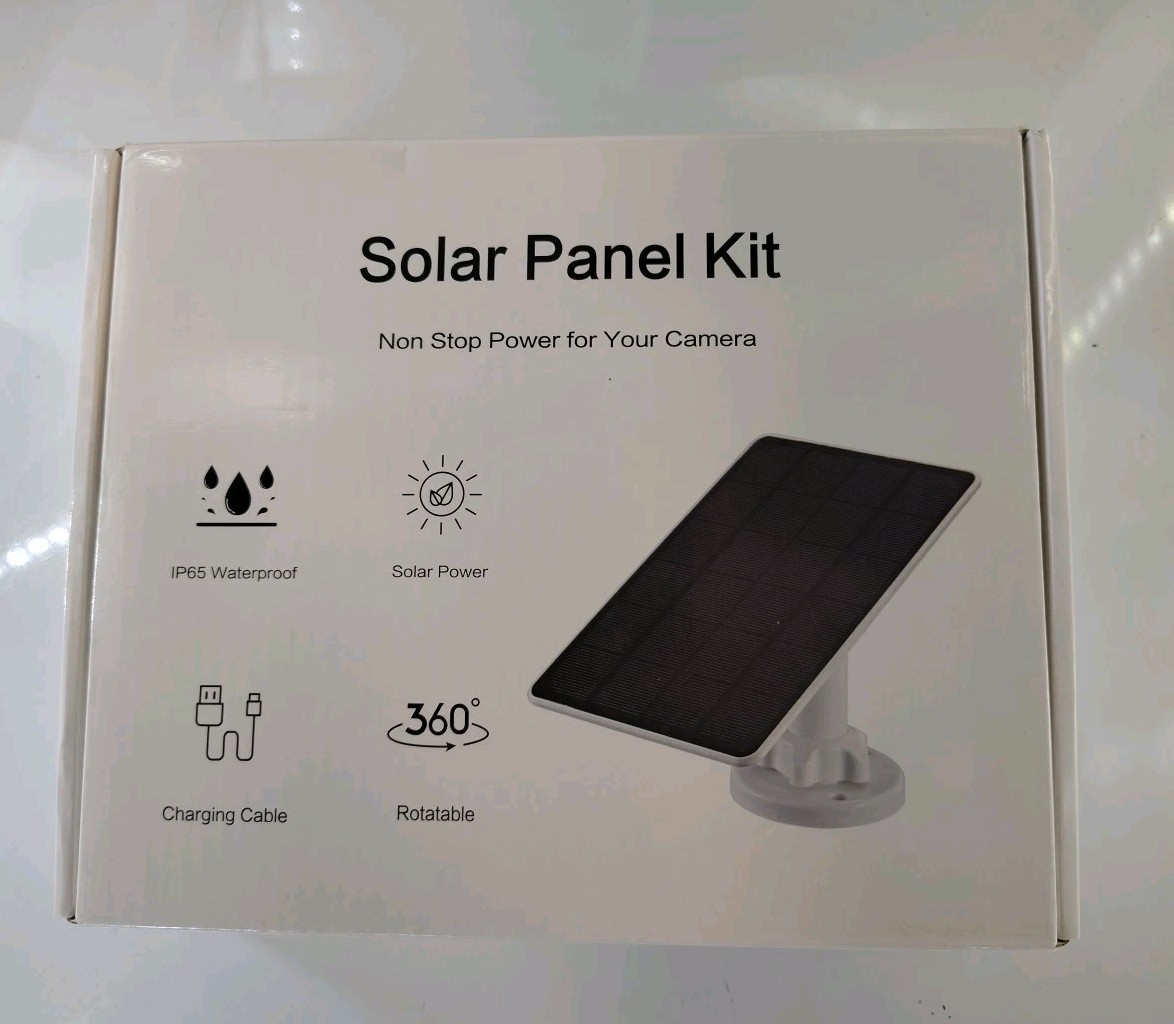 Solar Panel Kit 5V 3 Meter Cord (Universal For Video Door Bell) Fork Connector