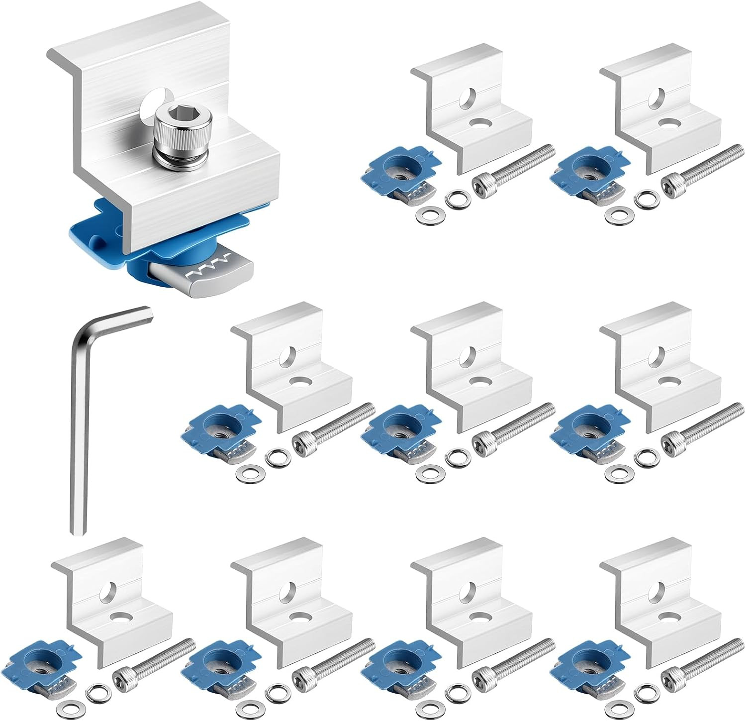10Pcs Solar Panel End Clamp for Standard Unistrut, Aluminum 30Mm/35Mm Solar Pane