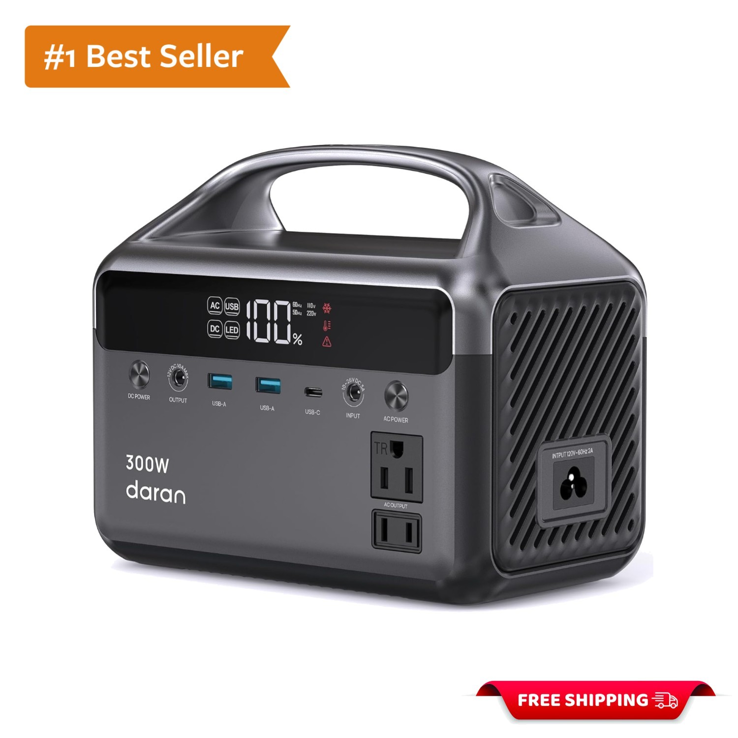 300W Portable Power Station and Solar Generator – 600W Surge for Outdoor Use