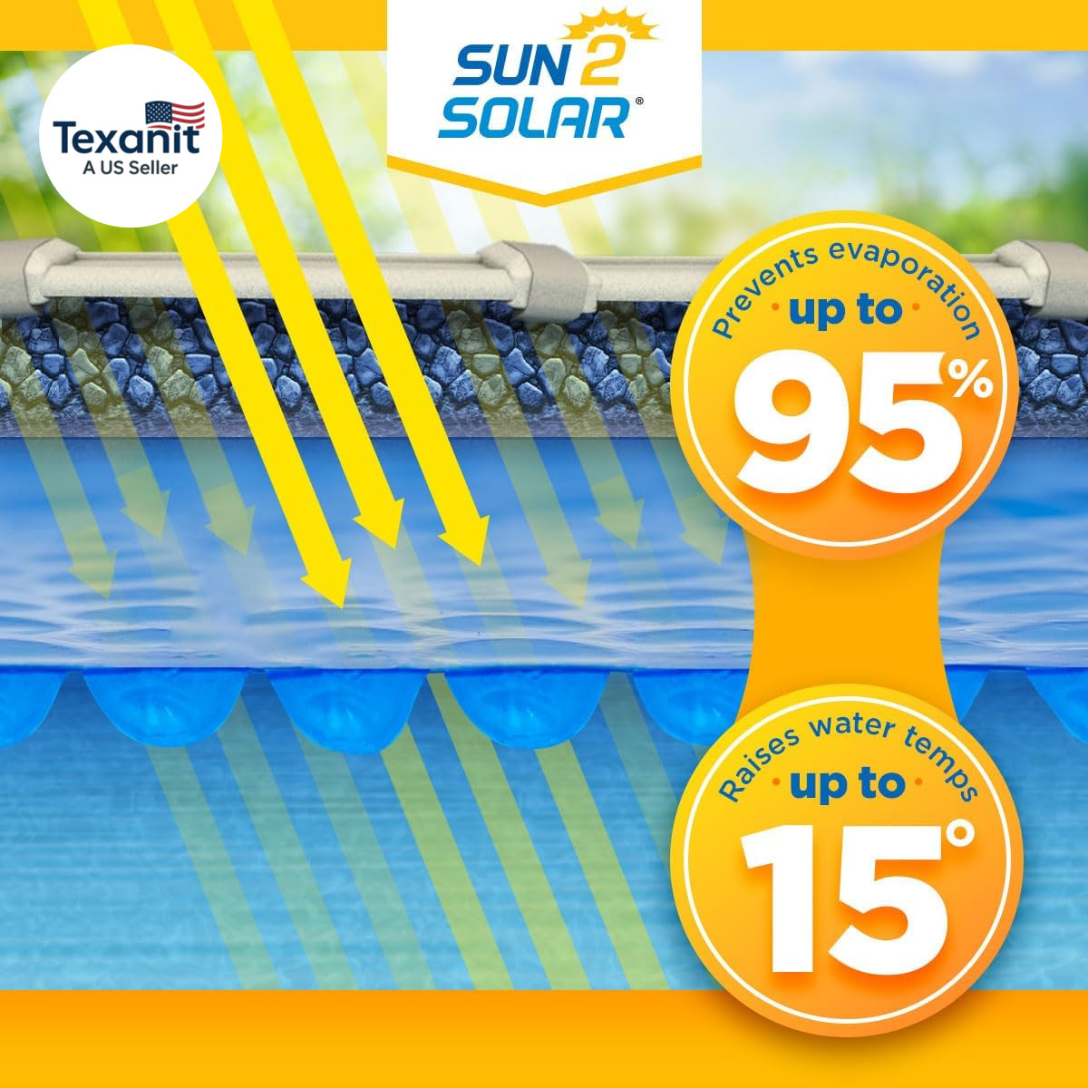 Blue 16 Ft X 32 Ft Rectangle Solar Cover | 1200 Series | Heat Retaining Blanket