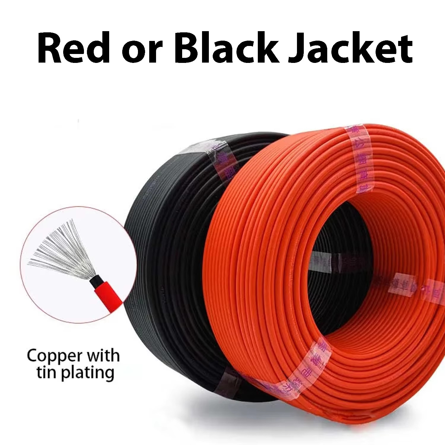 Solar Power Cable 4/6Mm2 12/10AWG Wire Photovoltaic TÜV TUV Cable for PV Panels