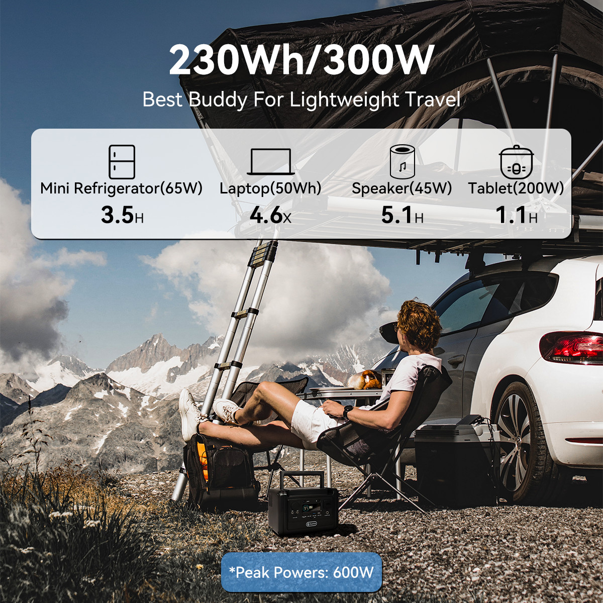 Flashfish 230Wh T300PRO Portable Power Station 300W Solar Generator LFP Battery