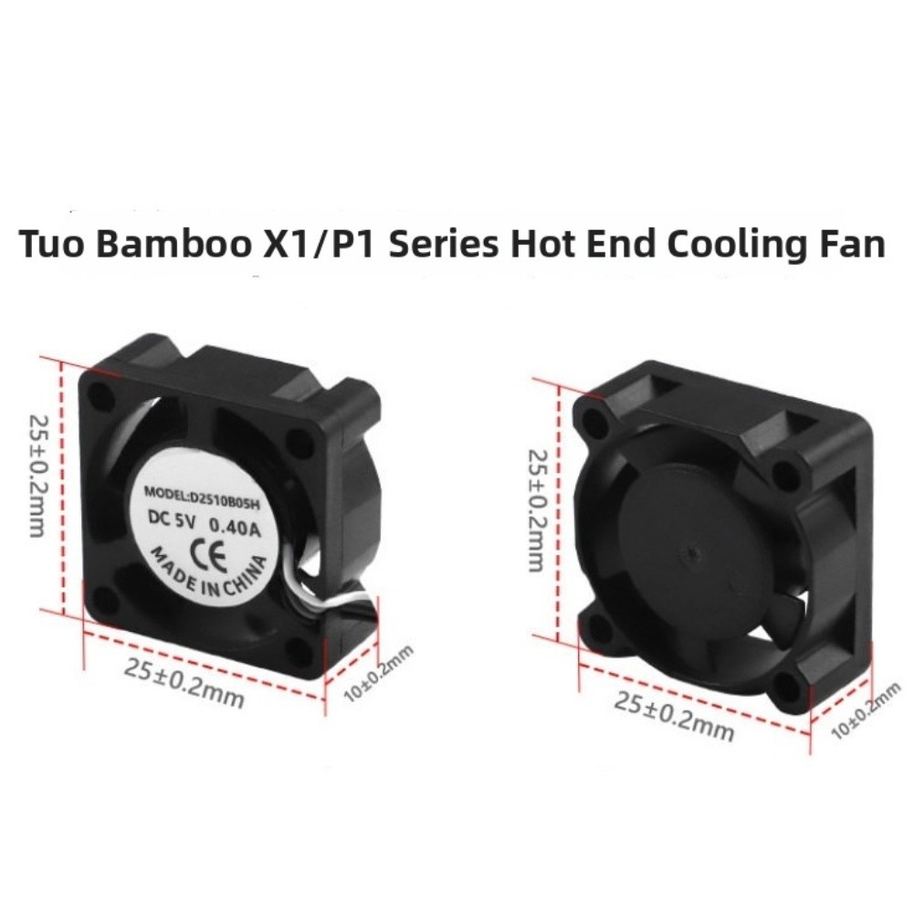 Hot End Cooling Fan 2510 for BAMBU Lab X1C P1S A1A1 forMINI 3D Printers