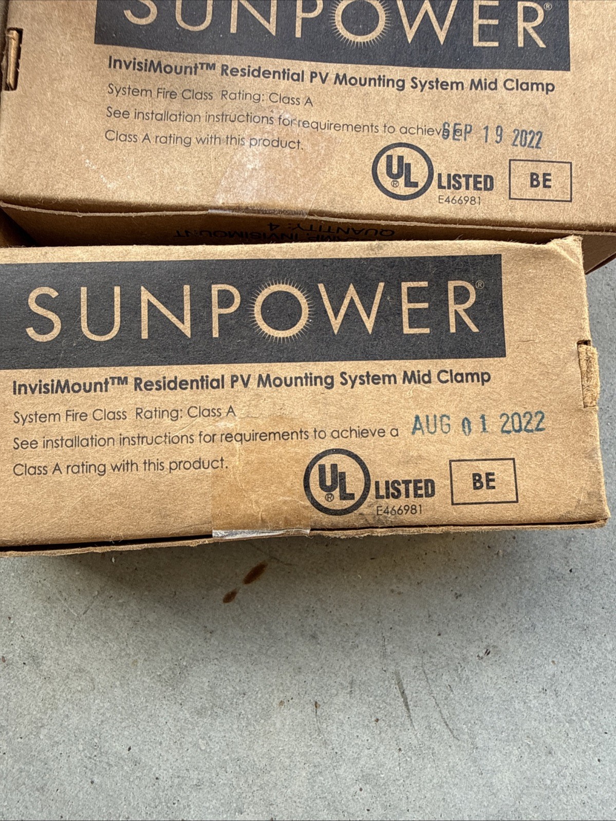 SunPower Invisimount Solar Mid Clamp — Quantity 12
