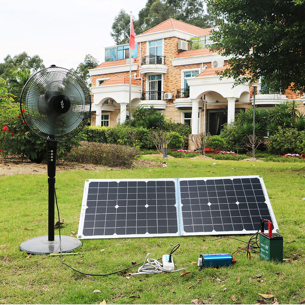 Solar Panel Kit Folding Power Bank USB Outdoor Camping Hiking Phone Charger US
