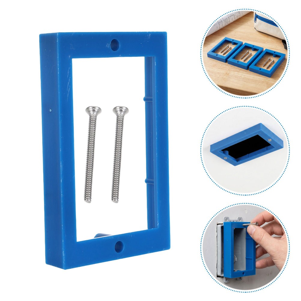 6Pcs Reusable Plastic Single Gang Electrical Box Extenders for Thick Walls Blue