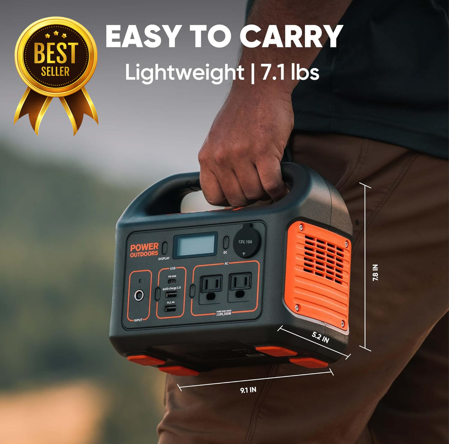 Portable Power Station 293Wh Lithium Battery Solar Generator Camping Backup