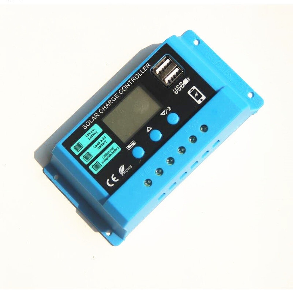 10A 20A 30A Solar Charge Controller with LCD and Auto Voltage Detection 12V 24V