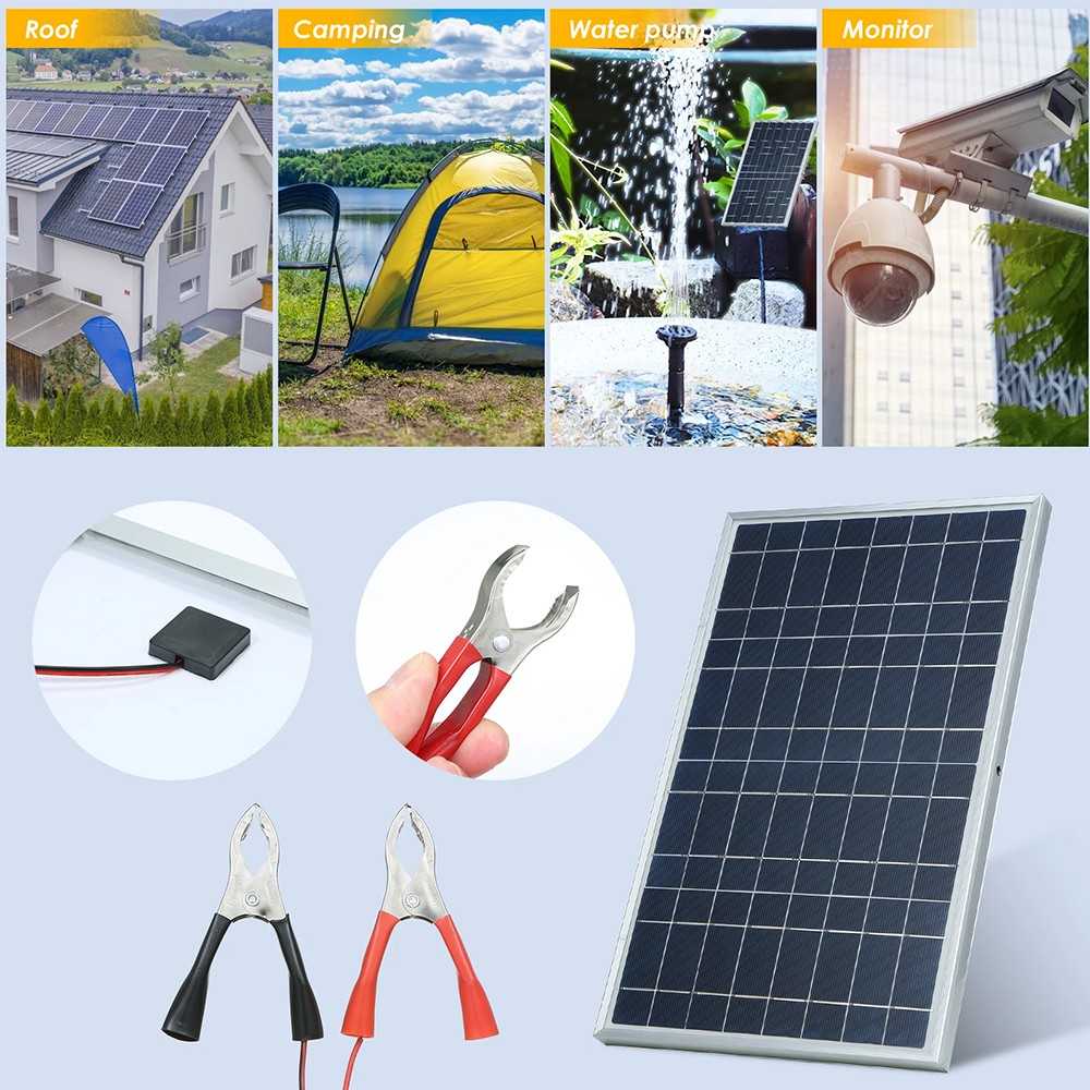 10W 18V Solar Panel Battery Charger Kit with Charge Controller Caravan Camping