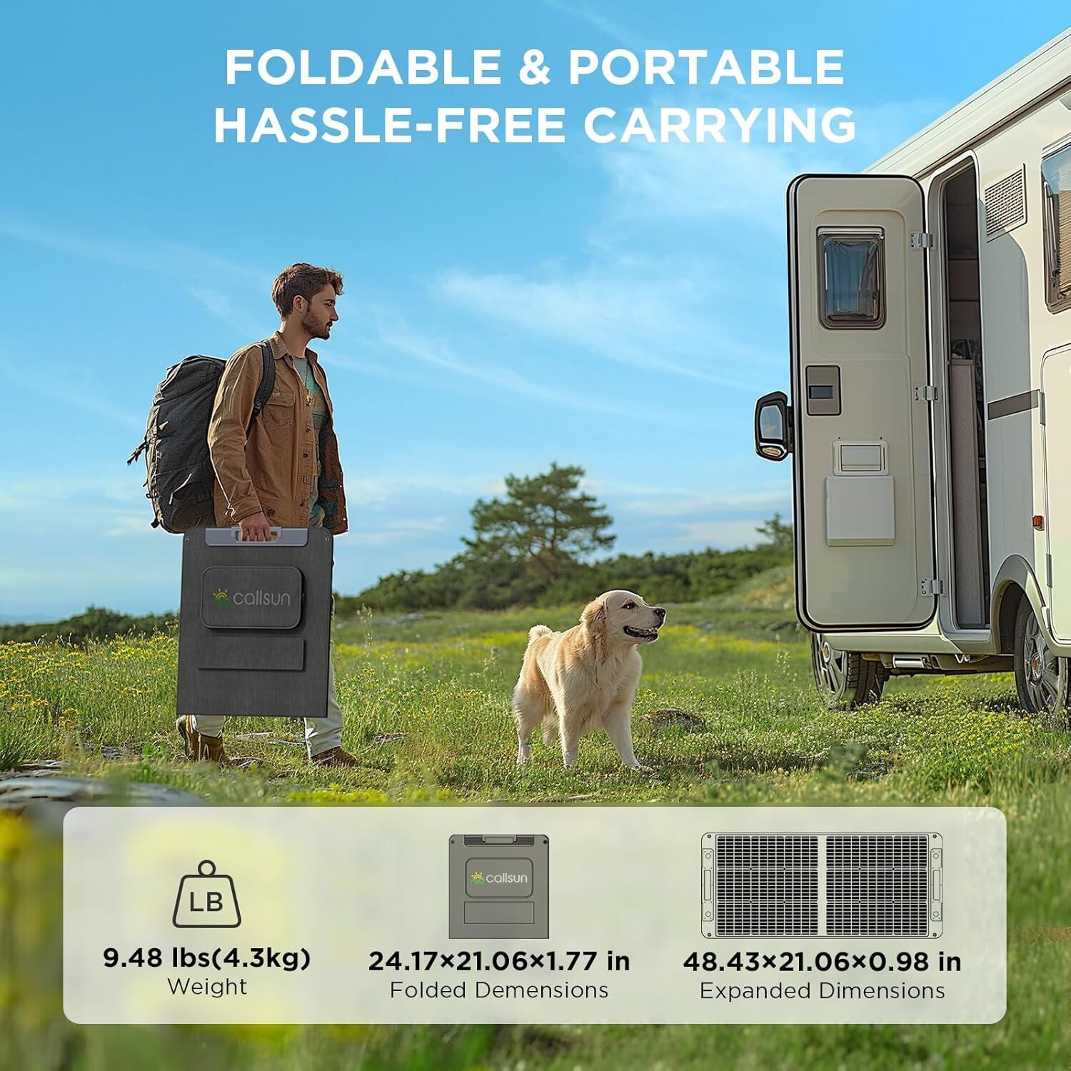 100W Portable Solar Panel for Power Station, Foldable Solar Panel 20V 100 Watt